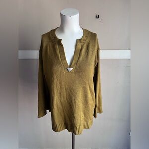White House Black Market Mustard V-Neck Sweater